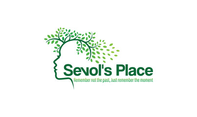 Mental health logo with green leaves Vector Image