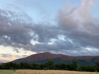 clouds over the mountains