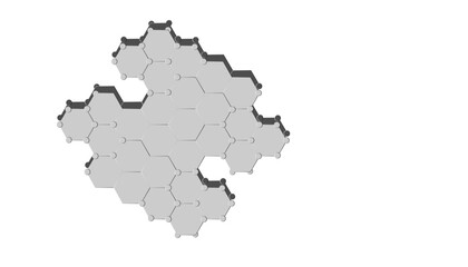 Seamless pattern of pavement with hexagon textured cracked old bricks. Vector pathway texture top view. Outdoor concrete slab sidewalk. Cobblestone footpath or patio.