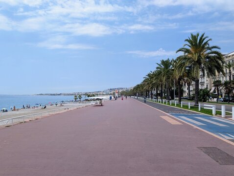 Overview of the Promenade des Anglais in Nice, France - June 2025