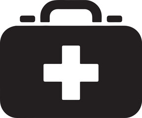 Obraz premium First Aid Kit Icon Medical Emergency Preparedness Symbol