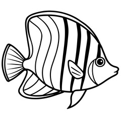 Butterflyfish line art vector