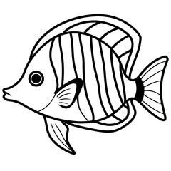 Butterflyfish line art vector