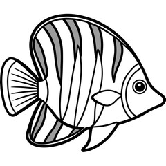 Obraz premium Butterflyfish line art vector