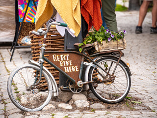 Vintage Bicycle for Rent in Quaint Outdoor Setting
