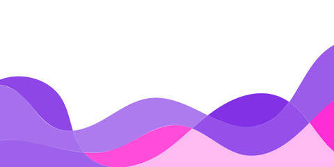 Abstract graphic design with layered, undulating shapes in shades of purple and white