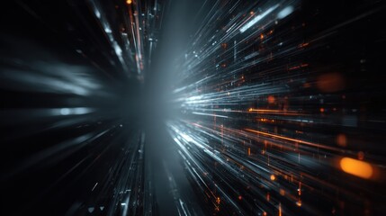 Naklejka premium Glowing lines abstract digital art futuristic technology concept