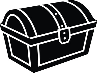 wooden treasure chest vector icon