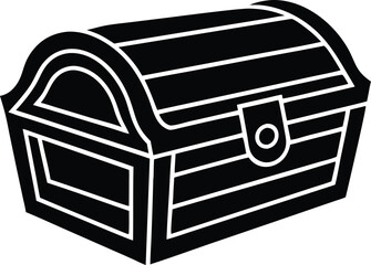wooden treasure chest vector illustration