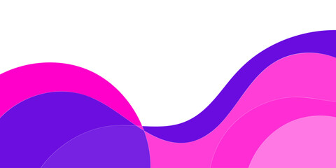 Abstract design with overlapping curved shapes in shades of pink and purple