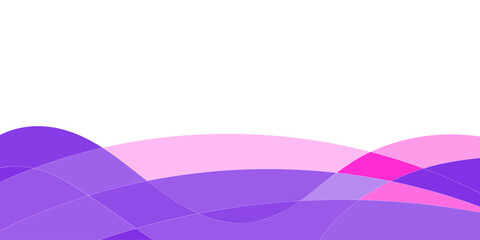 Abstract wavy layered shapes in shades of purple and pink