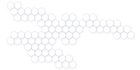 Abstract white hexagon concept background. Seamless pattern with hexagon. Hexagonal white hexagons honeycomb wallpaper. Abstract white lines background.	