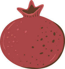 Pomegranate icon. Flat Vector fruit illustration. Isolated on white for easy use in stickers, packaging, and digital projects