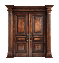 Elegant wooden double door entrance luxurious home architectural design classic style