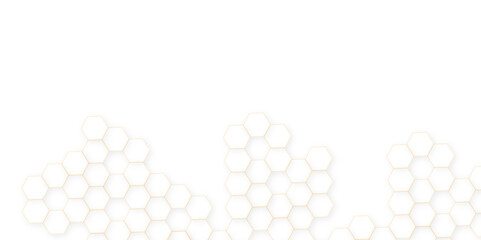 Abstract white hexagon concept background. Seamless pattern with hexagon. Hexagonal white hexagons honeycomb wallpaper. Abstract white lines background.	