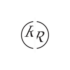 Unique Vector Circled Monogram Simple Logo RR Initial Alphabet Design Alphabet