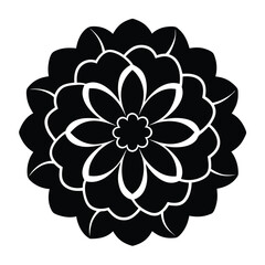 Vibrant marigold flower head with detailed layered rounded petals perfect for floral banners and advertisements