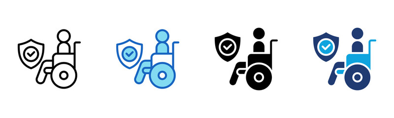 Disability Insurance icon Multi Style Vector Illustration