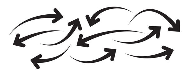 Curved Arrow Icons Set – Abstract Direction Vector Symbol Pack