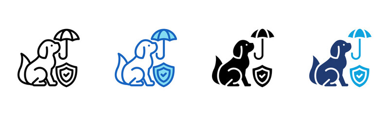 Pet Insurance icon Multi Style Vector Illustration