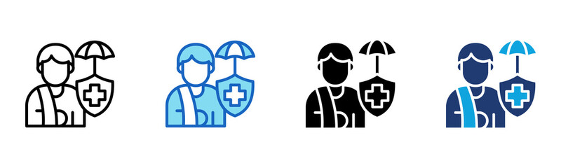 Accident Insurance icon Multi Style Vector Illustration