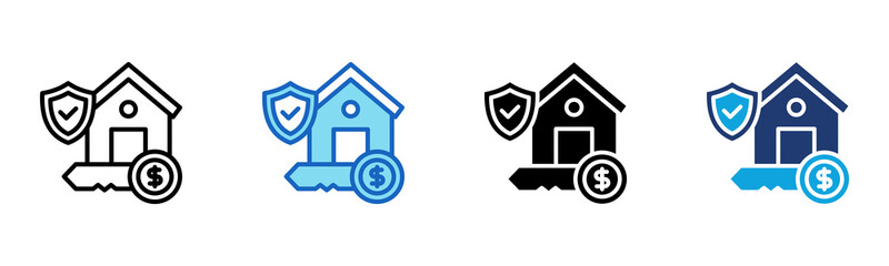 Rental Insurance icon Multi Style Vector Illustration