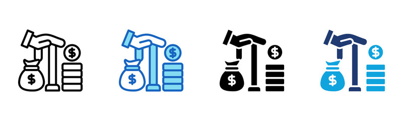 Retirement icon Multi Style Vector Illustration