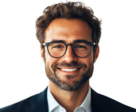 Business professional smiling portrait office headshot bright environment