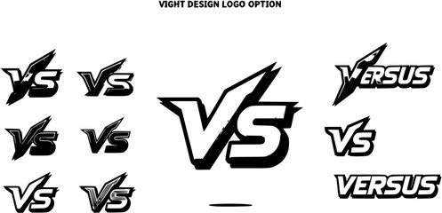 Set of versus logo letters. Versus Or VS Letters Logo & symbol design template. VS letters for sports, fight, competition, battle, match, game. Flat black font Versus Icon