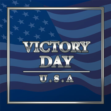 United States victory day banner with single flag US. American Spirit