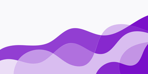 Abstract wavy shapes in shades of purple and white