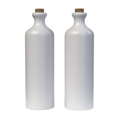 Blank ceramic bottles with cork stoppers