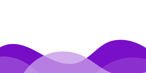 Abstract graphic with layered, wavy, purple shapes on a white background