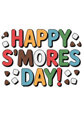 National S'mores Day Typography T-Shirt Design