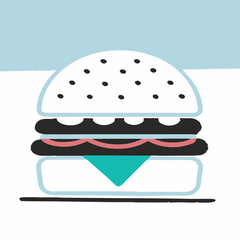 Burger line vector icon. Burger Hamburger icon illustration web site mobile logo app UI design, meat, beef, food, lettuce, sandwich, grilled, tomato, bun, snack, onion cheese sign symbol Fast food. 