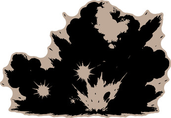 The scene where gunpowder ignites and explodes