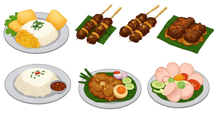 Indonesian Cuisine A Delicious Collection of Rice Dishes and Savory Skewers