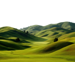 Serene rolling hills green landscape nature outdoors panoramic view