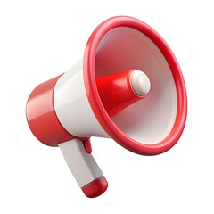 Red and white megaphone announcement bullhorn communication