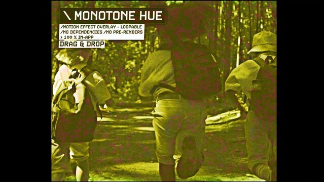 Monotone Hue Procedural Motion Effect: VHS, VCR, Retro CRT, Old TV Filter