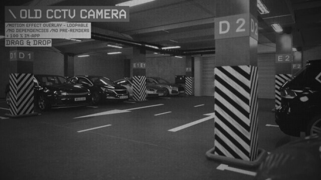 Old CCTV Camera Procedural Motion Effect: VHS, VCR, Retro CRT, Old TV Filter