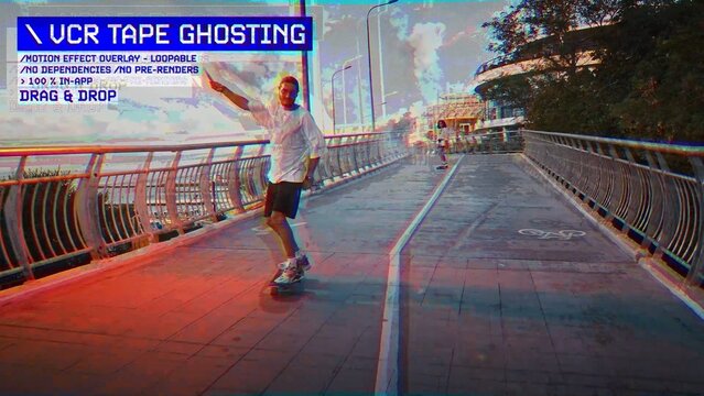 VCR Tape Ghosting  Procedural Motion Effect: VHS, VCR, Retro CRT, Old TV Filter