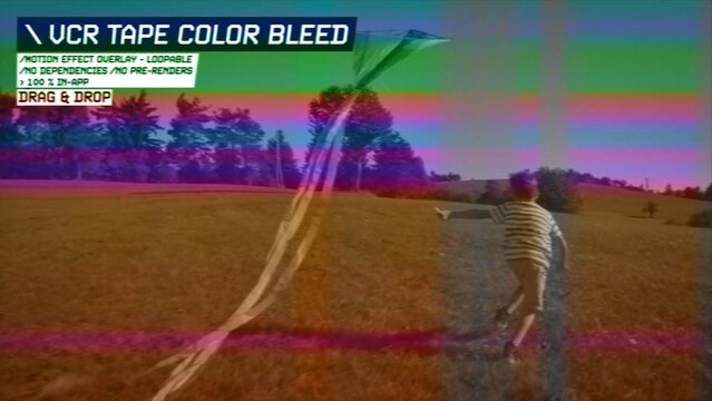 VCR Tape Color Bleed Procedural Motion Effect: VHS, VCR, Retro CRT, Old TV Filter