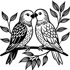 Obraz premium birds on a branch