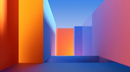 Vibrant geometric abstract background modern minimalist design colorful gradient shapes