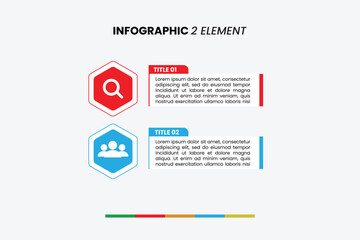Modern 2-element infographic template with clean design. Ideal for presentations, data visualization, and business reports. Easily customizable