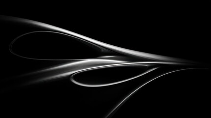 Sleek metallic abstract form dark background smooth curves elegant design
