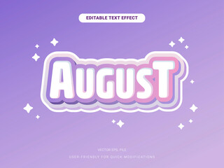 Simple Editable August Text Effect in Clean Vector Style with Minimal and Modern Typography