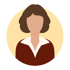 short hair woman avatar, businesswoman, vector