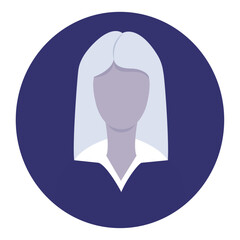 long hair woman avatar, businesswoman, vector